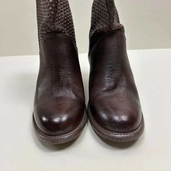 Bed Stu Boots Womens Size 8 Brown Dutchess Teal Cut Out Wedge Booties Ladies - Picture 8 of 14